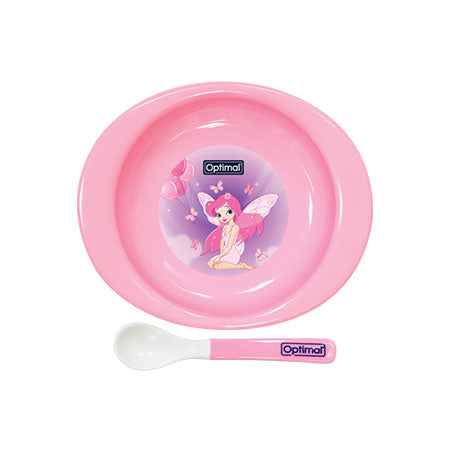 OPTIMAL Feeding Plate With Silicone tip spoon (4m+)