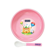 OPTIMAL Non-Slip Feeding plate With Silicone Tip Spoon (4m+)