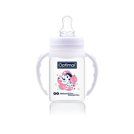 OPTIMAL Narrow Neck Orthodontic Feeding Bottle- Handle 140ml