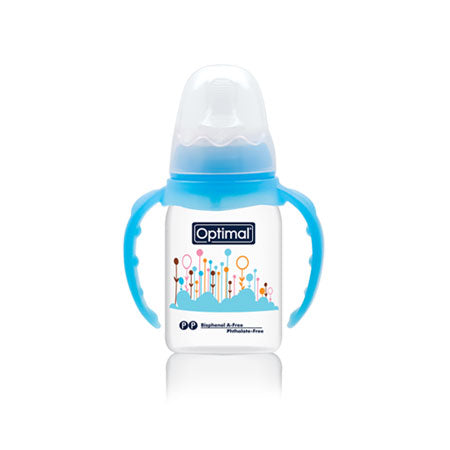 OPTIMAL Narrow Neck Orthodontic Feeding Bottle- Handle 140ml