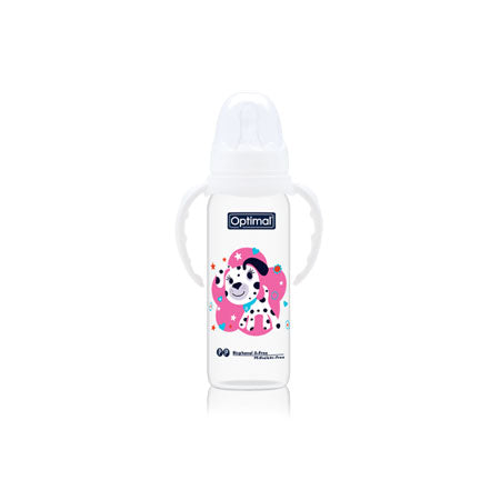 OPTIMAL Narrow Neck Feeding Bottle With Handle 240 ML