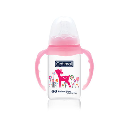 OPTIMAL Narrow Neck Feeding Bottle With Handle 140 ML