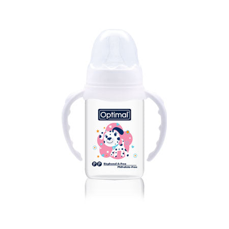 OPTIMAL Narrow Neck Feeding Bottle With Handle 140 ML