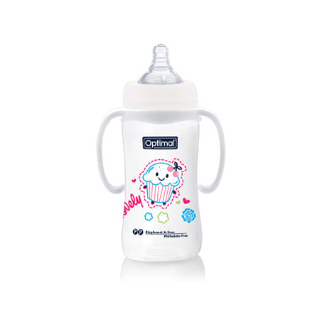 OPTIMAL Wide Neck Feeding Bottle With Handle 300ml