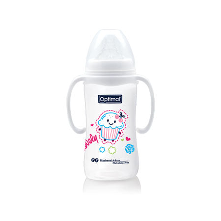 OPTIMAL Wide Neck Feeding Bottle With Handle 300ml