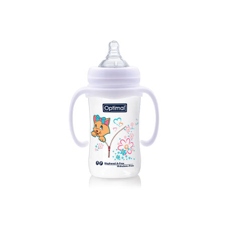 OPTIMAL Wide Neck Feeding Bottle With Handle 240ml