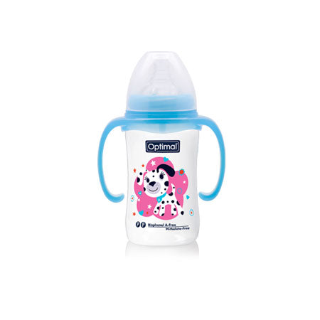 OPTIMAL Wide Neck Feeding Bottle With Handle 240ml