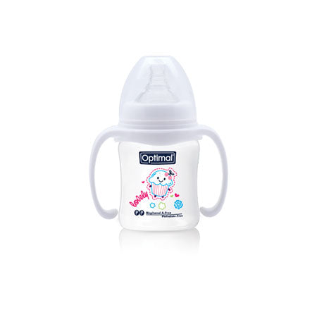 OPTImal Wide Neck Feeding Bottle With Handle 180ml