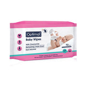 OPTIMAL Baby Wipes With Plastic Lid CHAMOMILE 72 WIPES