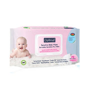 OPTIMAL Baby Wipes With Plastic LiD PINK 72 WIPES