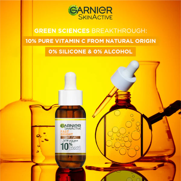 GARNIER FAST BRIGHT 10% PURE VITAMIN C - BRIGHTENING NIGHT SERUM 30ML