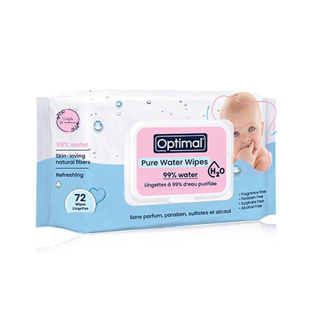 OPTIMAL Pure Water Wipes 72 WIPES