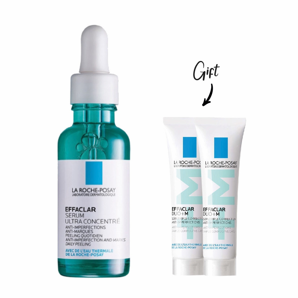 LA ROCHE POSAY EFFACLAR SERUM 30ML+ 2x FREE Samples Effaclar Duo+