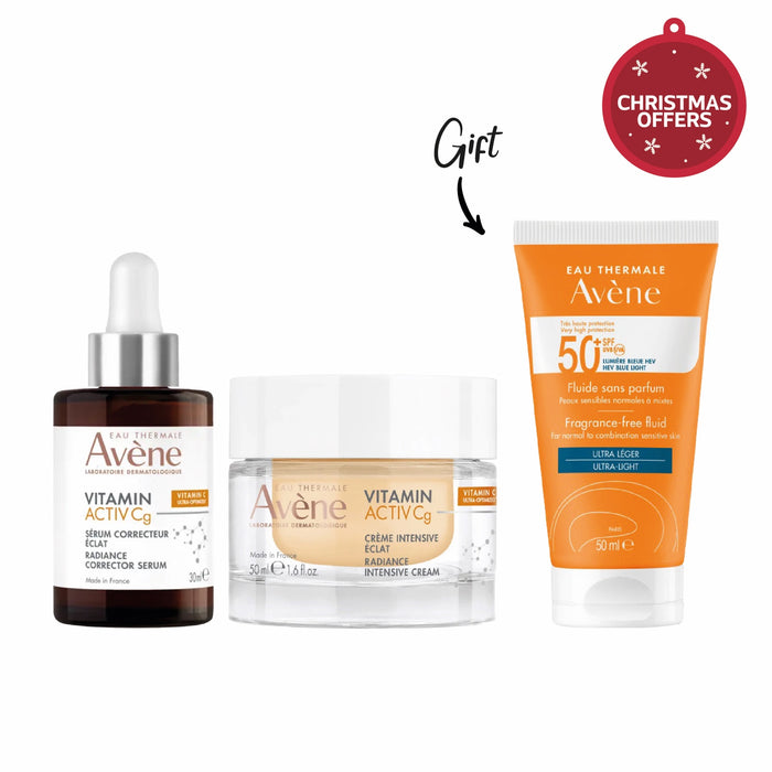 Avene Vitamin C Serum 30ml + Avene Vitamin C cream 50ml + FREE Avene Sun fluid SpF 50+ 50ml