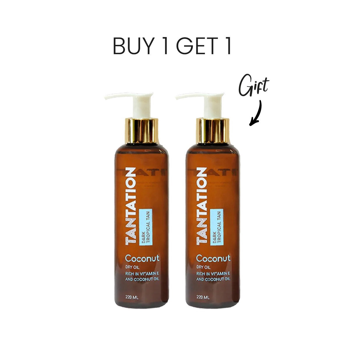 Buy 1 Get 1 Free Tantation Coconut Dark Tropical Tan Dry Oil 220ML