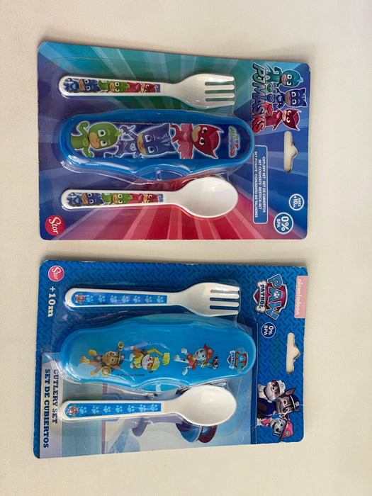Disney Fork And Spoon Set with Cover