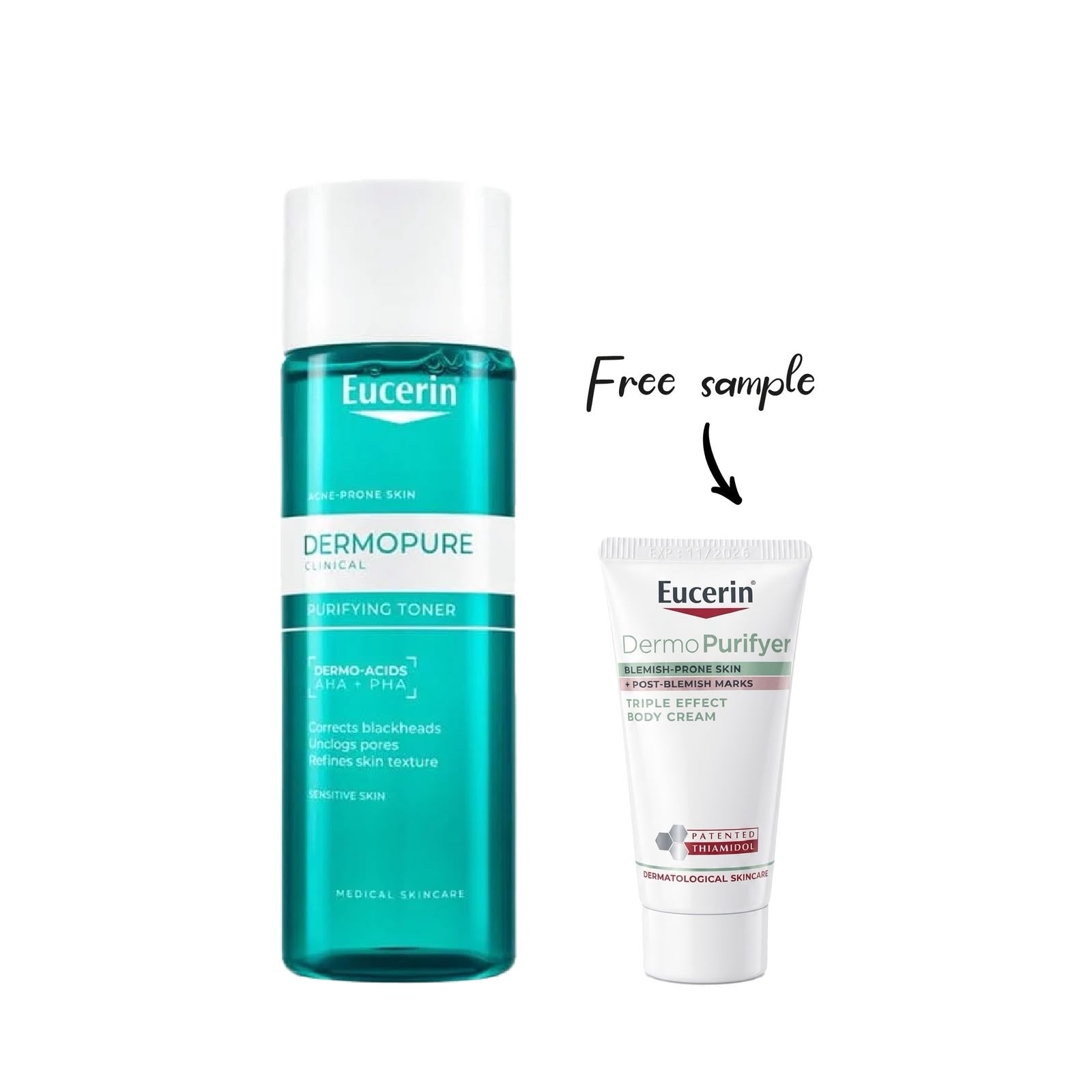 Eucerin DERMOPURIFYER OIL CONTROL TONER 200 ML + Free Sample