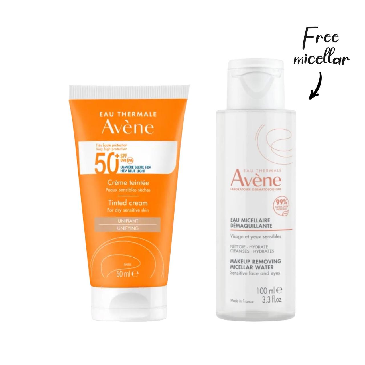 AVENE SUN FLUID SPF 50+ TINTED 50ML + FREE Micellair 100ML