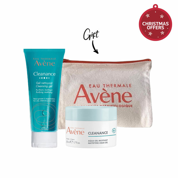 Avene Cleanance gel 200ml+ Avene cleanance aqua-gel 50ml + FREE pouch