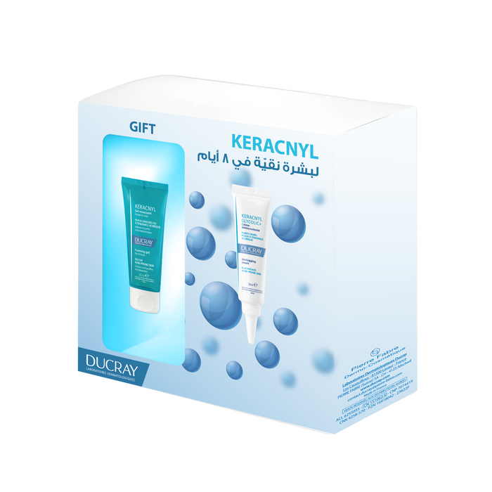 DUCRAY KERACNYL GLYCOLIC + 30ML+ DUCRAY KERACNYL GEL 40ML FREE