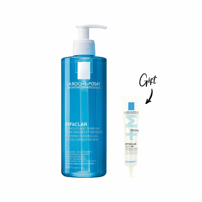 LA ROCHE-POSAY EFFACLER GEL 400ML + FREE LA ROCHE-POSAY EFFACLER DUO+ M 15ML