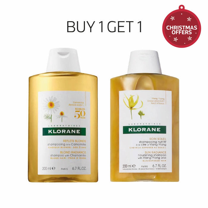 Buy 1 Get 1 FREE KLORANE SHAMPOO CHAMOMILLE 200ML & YLANG 200ML