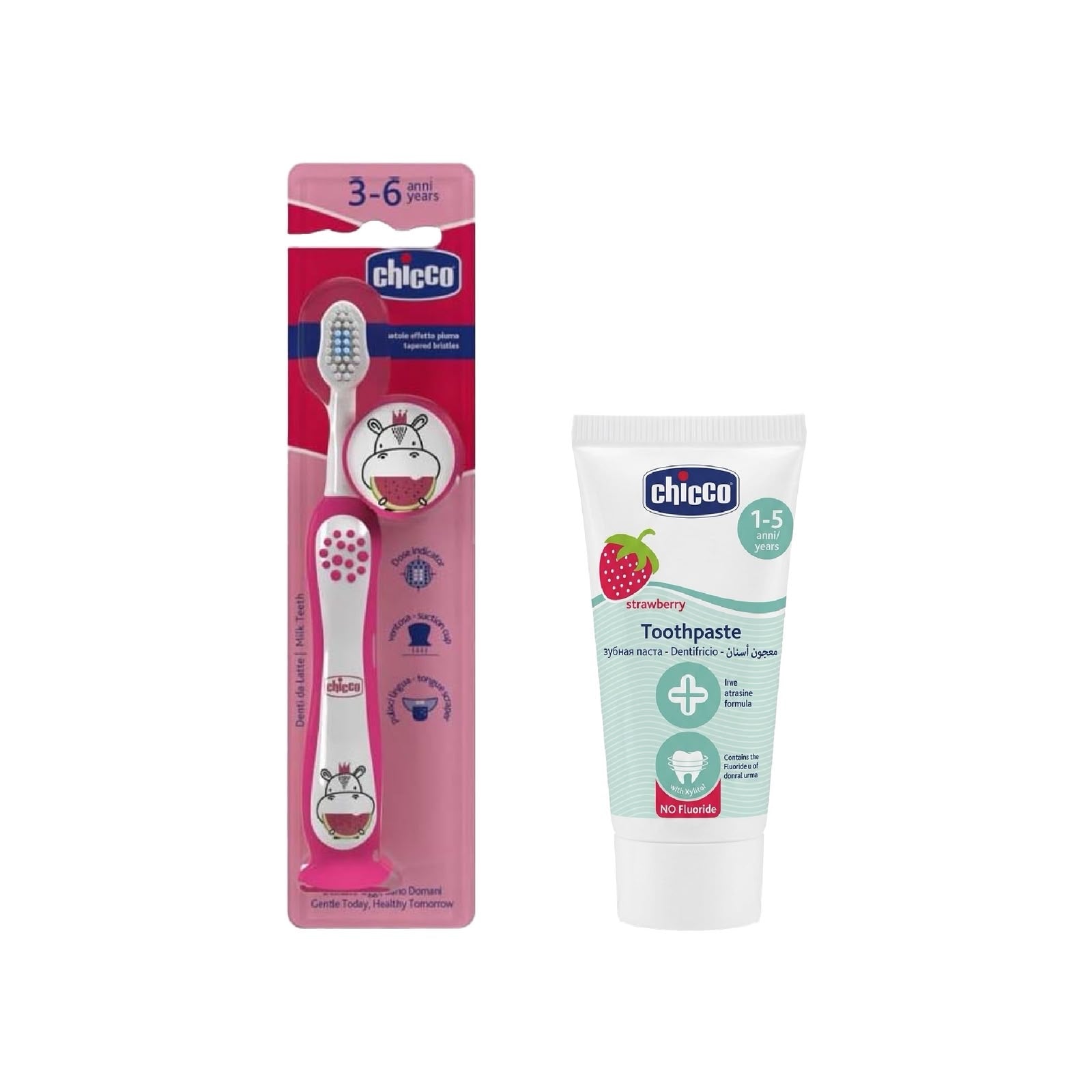 CHICCO TOOTHBRUSH 3-6 YEARS + FREE MINI Toothpaste