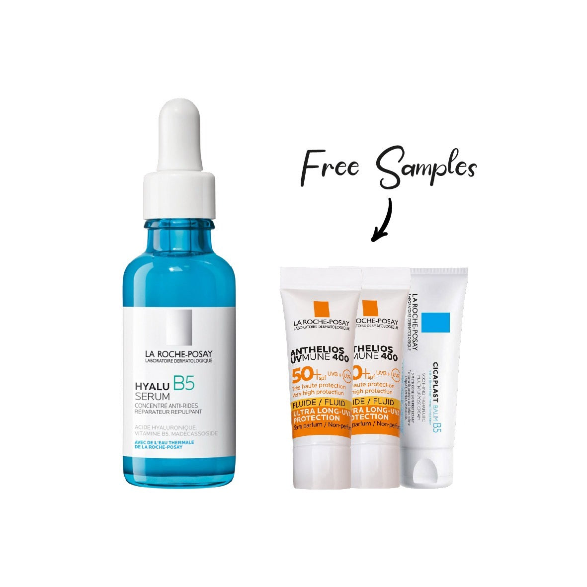 LA ROCHE POSAY HYALU B5 SERUM 30ML+ 3x FREE Samples 2 Anthelios UVmune & Cicaplast