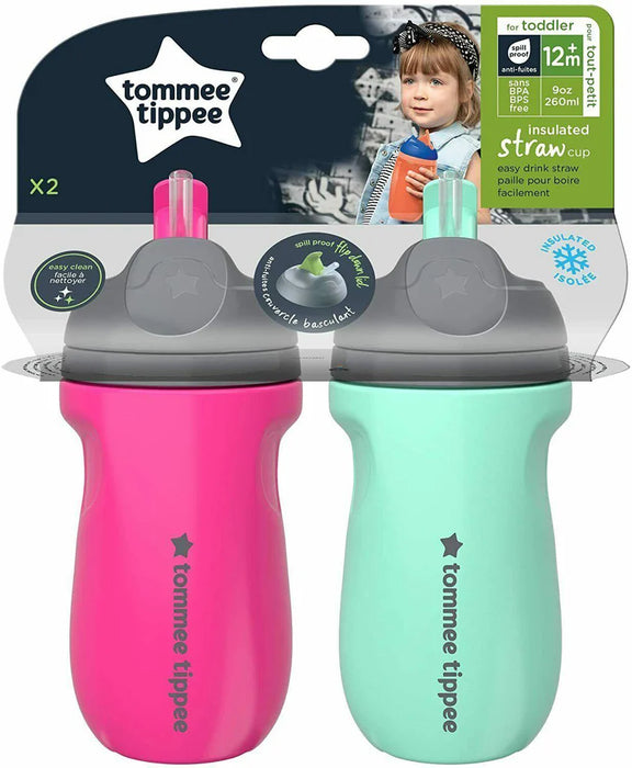 Tommee Tippee Tumbler With Straw 260ml- Pack of 2