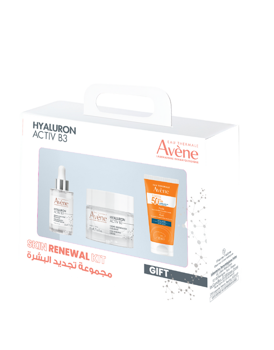 Avene Hyaluron Active B3 Serum 30ml + Avene Hyaluron Active B3 Cell Renewal cream 50ml + FREE Avene Sun fluid SpF 50+ 50ml