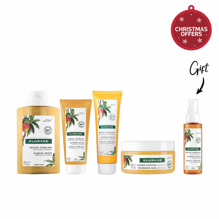 30% OFF KLORANE SHAMPOO MANGUE 200ML+ KLORANE MASQUE REPARATEUR MANGUE 150ML+ KLORANE SPRAY HUILE DE MANGUE 100ml+KLORANE CREAM MANGUE 125ML+ KLORANE BAUME MANGUE 200ML