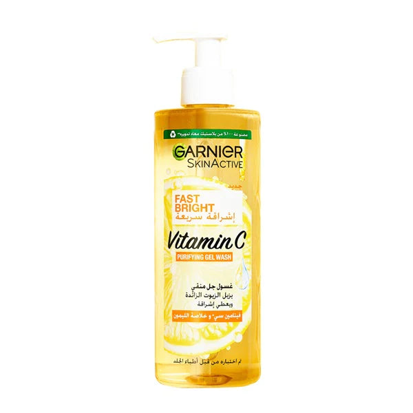 GARNIER FAST BRIGHT VITAMIN C BRIGHTENING PURIFYING FACE GEL WASH 400ML